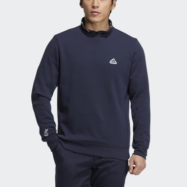 남성 Golf Blue 플레이 그린 긴팔 크루넥 스웨트셔츠