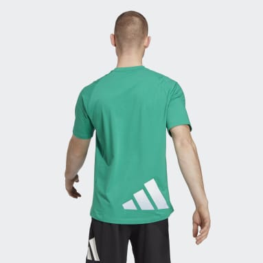 Men Gym & Training Green Train Icons 3 Bar Logo Training Tee