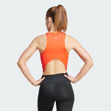 Regata Cropped Estampada Logo Treino Brand Vermelho Mulher Training