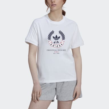 Camiseta Crest Graphic Blanco Mujer Originals