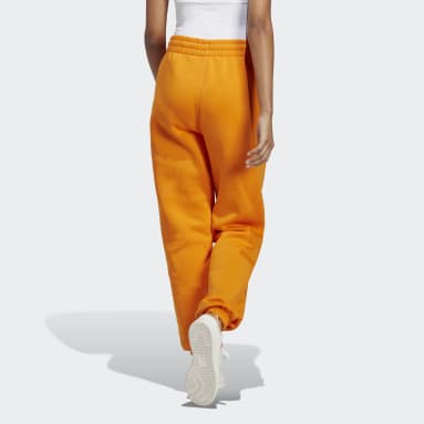 orange cotton blend track pants