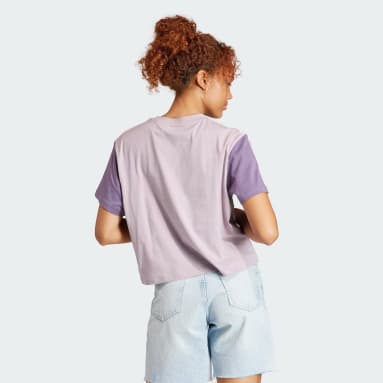 Women Sportswear Purple Essentials 3-Stripes Single Jersey Crop Top