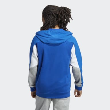 Veste à capuche entièrement zippée Essentials Colorblock Bleu Hommes Sportswear