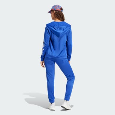Women Sportswear Blue Linear Track Suit