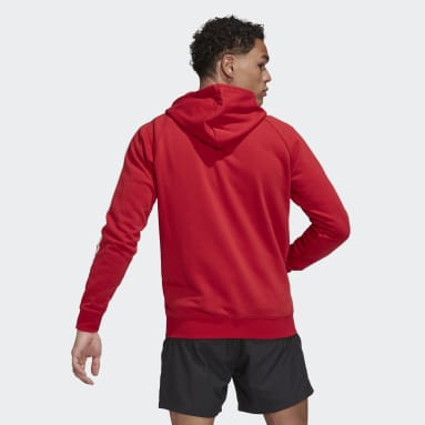 Veste à capuche entièrement zippée Manchester United 3-Stripes Rouge Hommes Football
