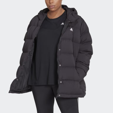 Women Sportswear Black Helionic Hooded Down Jacket (Plus Size)