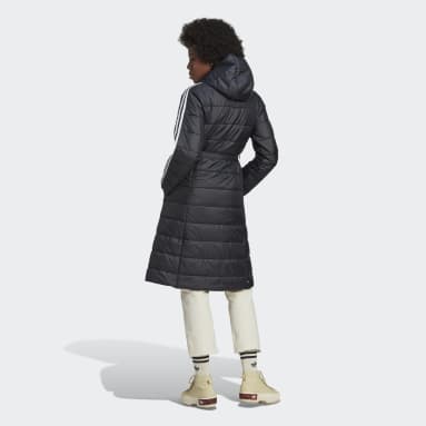 Women Originals Black Hooded Premium Long Slim Jacket