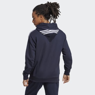 Polerón con Capucha Essentials 3 Tiras Azul Hombre Sportswear