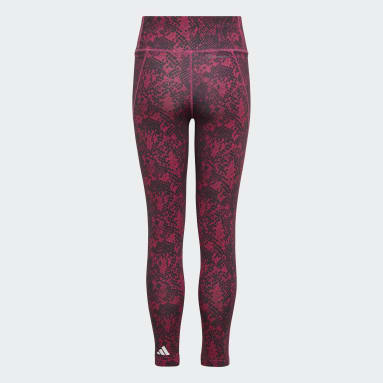 Girls Sportswear Pink AEROREADY Animal-Print Optime 7/8 High-Rise Pocket Leggings