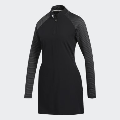 Women's Golf Black Golf Long Sleeve Dress