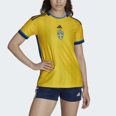 Jersey Uniforme de Local Suecia 22 Amarillo Mujer Fútbol