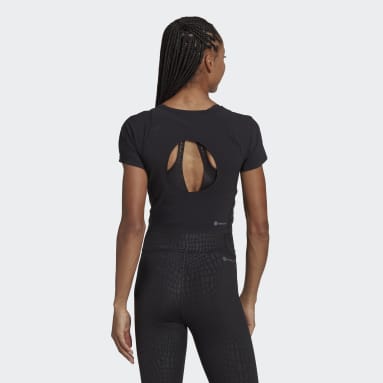 Women Training Black HIIT 45 Seconds Crop Tee
