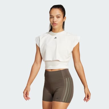 เสื้อกล้ามทรงบ็อกซีผ้าเฟรนช์เทอร์รีย์ Power 3-Stripes