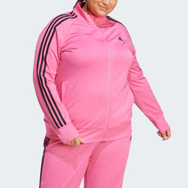 Women's Sportswear Pink Essentials Warm-Up Tricot Slim 3-Stripes Track Jacket (Plus Size)