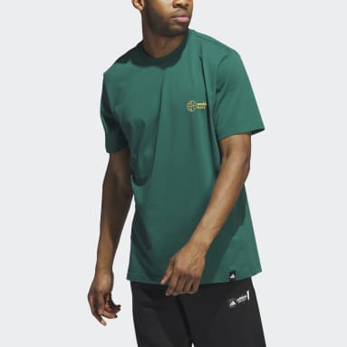 Men Basketball Green Worldwide Hoops Graphic Tee