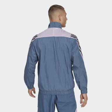 Men Sportswear Blue Future Icons 3-Stripes Woven 1/4 Zip Sweater