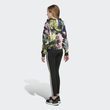 Youth 8-16 Years Training Black Allover Print Fleece Pullover Hoodie