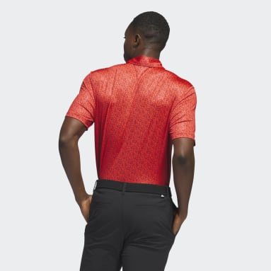 Men Golf Red Ultimate365 Allover Print Golf Polo Shirt