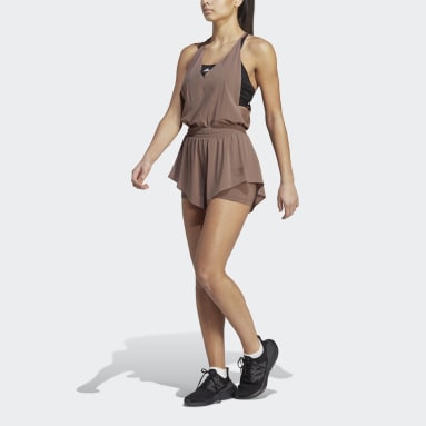 Combi-short en toile avec cuissard intégré Best of adidas Marron Femmes Fitness Et Training