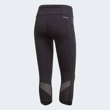 Leggings 3/4 de corrida, own the run aeroready preto Adidas Performance