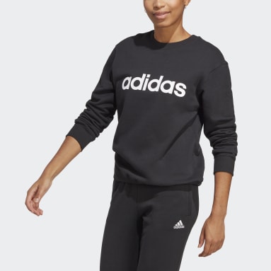 Sweatshirt em Moletão Linear Essentials Preto Mulher Sportswear