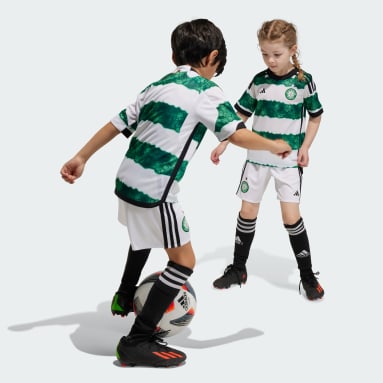 Kinder Fußball Celtic FC 23/24 Mini-Heimausrüstung Weiß