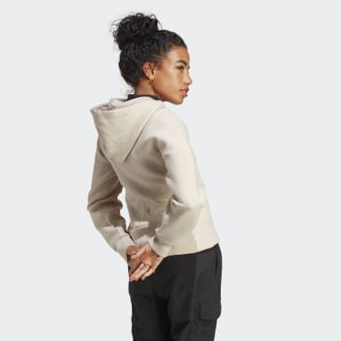 Veste à capuche entièrement zippée à la coupe slim Mission Victory Marron Femmes Sportswear
