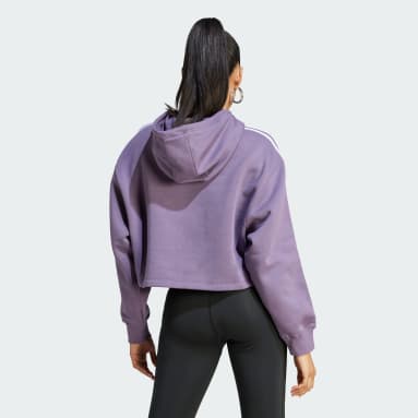 Camisola Curta com Capuz Adicolor Classics Roxo Mulher Originals