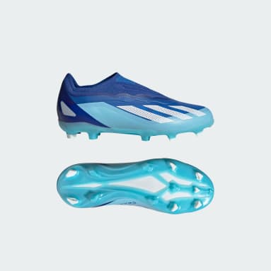Botas de Futebol sem Atacadores X Crazyfast.1 – Piso firme Azul Criança Futebol