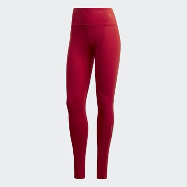 Women Originals Red Adicolor 3D Trefoil Leggings