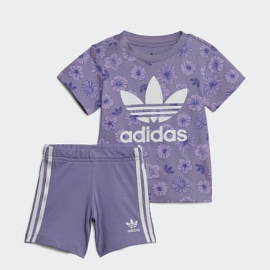 Completo Floral Tee and Shorts Viola Bambini Originals