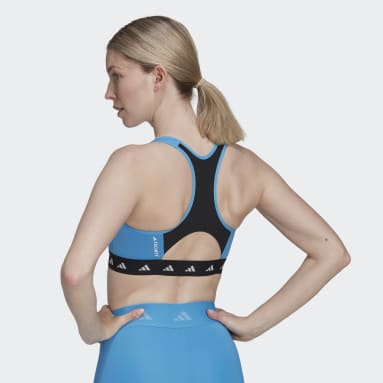Dam Gym & Träning Blå Powerreact Training Medium-Support Techfit Bra