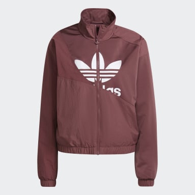 Women Originals Burgundy Adicolor Split Trefoil Track Top