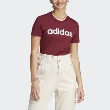 Camiseta LOUNGEWEAR Essentials Slim Logo Burgundy Mujer Sportswear