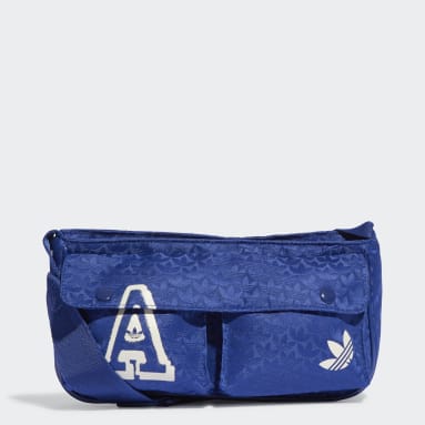 Women's Originals Blue Trefoil Jacquard Monogram Mini Airliner Bag
