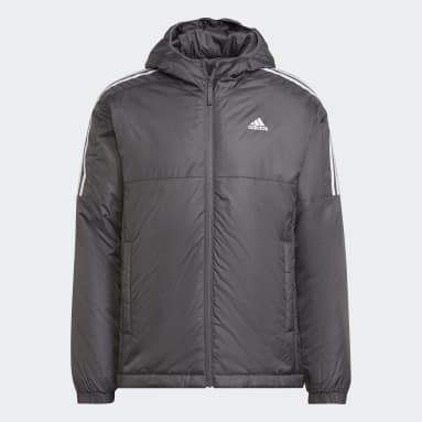 Men Outdoor Grey Essentials Insulated Hooded Jacket