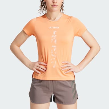 Women TERREX Orange Terrex Agravic Trail Running T-Shirt