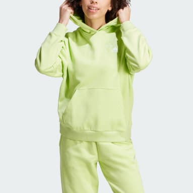 Buzo con Capucha Scribble Bordado Felpa Francesa Verde Mujer Sportswear