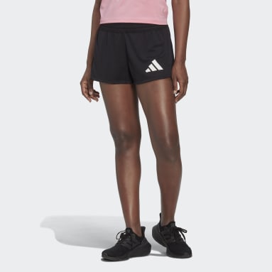 Women Gym & Training Black Pacer 3-Bar Knit Shorts