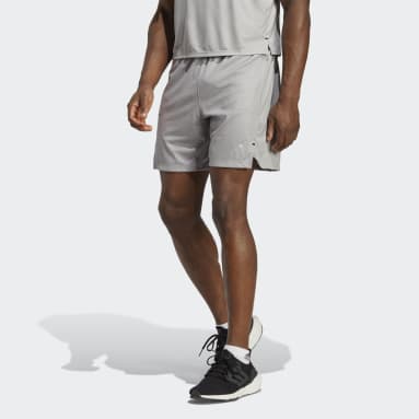 Men's Training Grey Workout PU Print Shorts