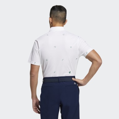 Men's Golf White Play Green Monogram Polo Shirt