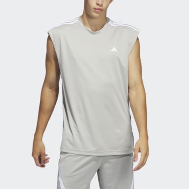 남성 Basketball Grey 올월드 슬리브리스 탱크 티
