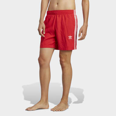 Men Originals Red Originals Adicolor 3-Stripes Swim Shorts