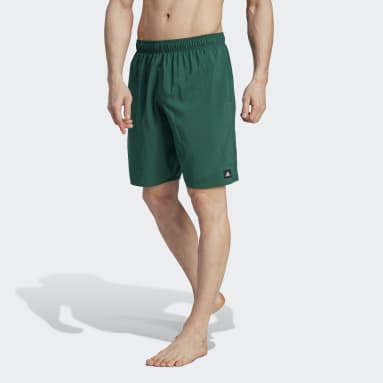 Short de bain uni de longueur classique CLX Vert Hommes Sportswear
