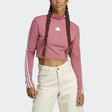 Women Sportswear Pink Future Icons 3-Stripes Mock Neck Top