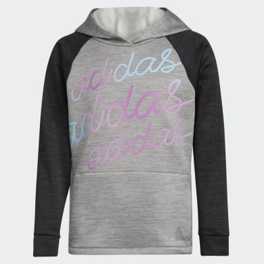 Youth Sportswear Black Mélange Graphic Fleece Pullover Hoodie