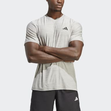 ผู้ชาย Gym & Training สีเทา เสื้อยืดเทรนนิง Train Essentials Stretch