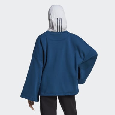Women's Sportswear Blue Studio Lounge Fleece Sweatshirt