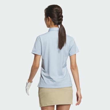 Women Golf Blue HEAT.RDY 3-Stripes Short Sleeve Polo Shirt