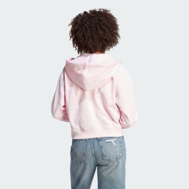Women Sportswear Pink Essentials 3-Stripes French Terry Bomber Full-Zip Hoodie